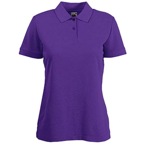 Fruit of the Loom Lady Fit Polo Shirts in Purple