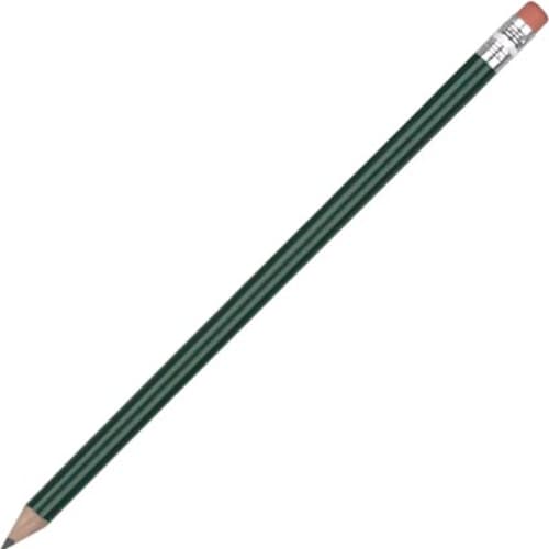 UK Printed FSC Wooden Pencil with Eraser in Green from Total Merchandise