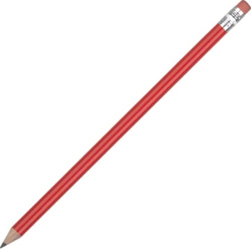 Promotional FSC Wooden Pencil with Eraser in Red from Total Merchandise