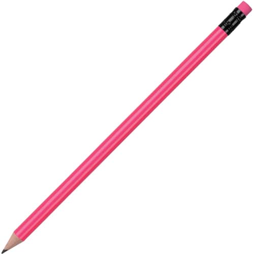 UK Printed Fluorescent Pencils in Pink from Total Merchandise