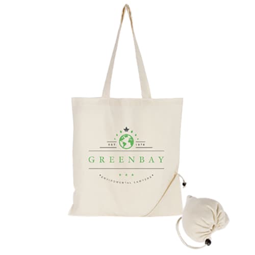 Promotional printed Foldable Cotton Shopper Bags for corporate events