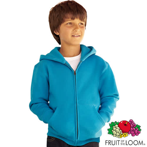 Fruit of the Loom Childrens Hoody in Azure