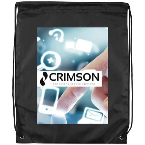 Full Colour Printed Drawstring Bags in Black