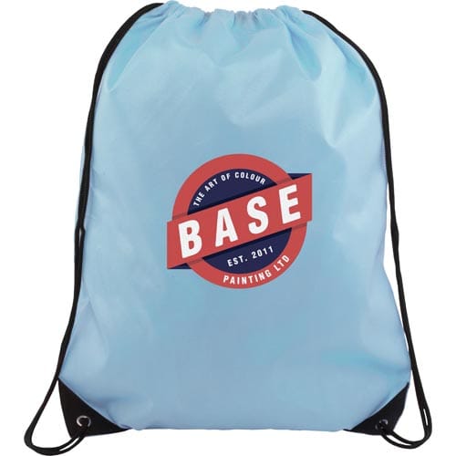 Full Colour Printed Drawstring Bags in Light Blue