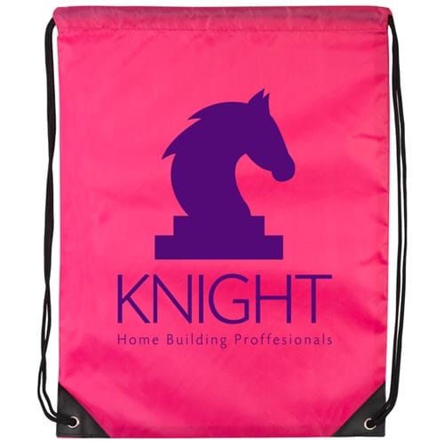 Full Colour Printed Drawstring Bags in Pink