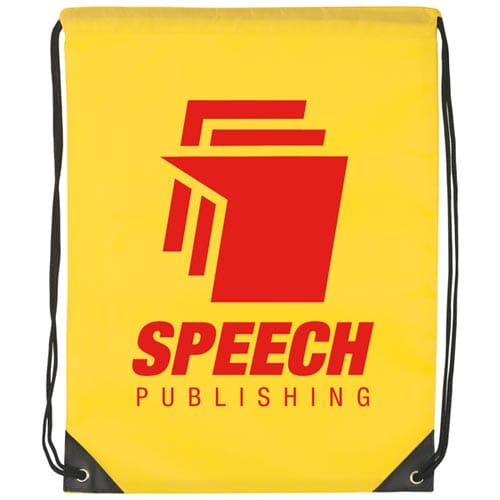 Full Colour Printed Drawstring Bags in Yellow