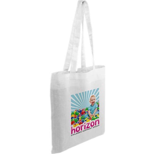 Full Colour Printed Kingsbridge Cotton Tote Bags in White