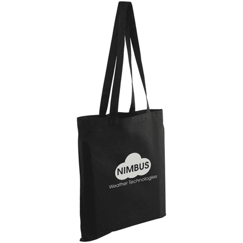 Full Colour Printed Kingsbridge Cotton Tote Bags in Black