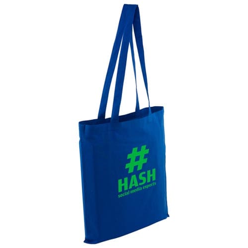 Full Colour Printed Kingsbridge Cotton Tote Bags in Medium Blue