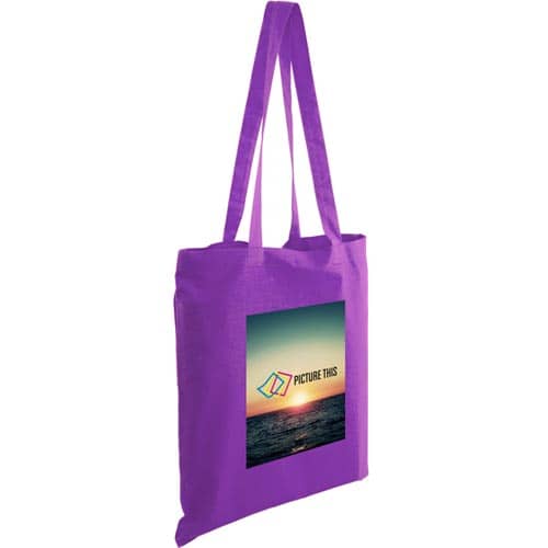 Full Colour Printed Kingsbridge Cotton Tote Bags in Purple