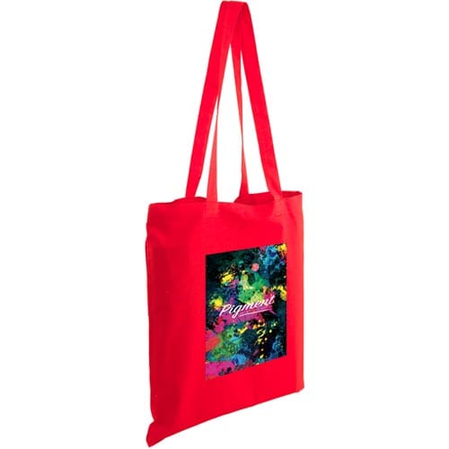 Full Colour Printed Kingsbridge Cotton Tote Bags in Red