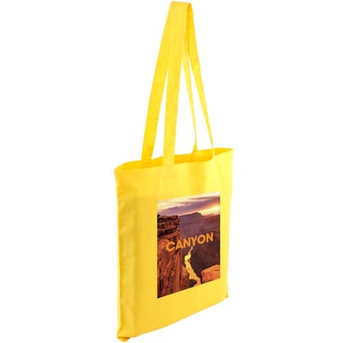 Full Colour Printed Kingsbridge Cotton Tote Bags in Yellow