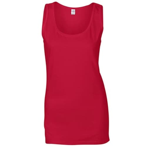 Gildan Ladies Soft Style Vest Tops in Red