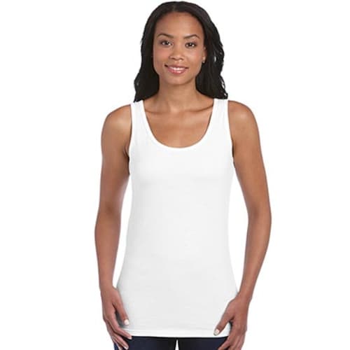 Gildan Ladies Soft Style Vest Tops in White