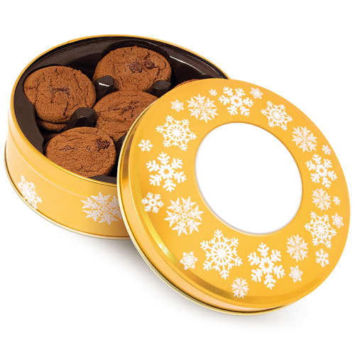 Gold Belgian Chocolate Cookie Tins