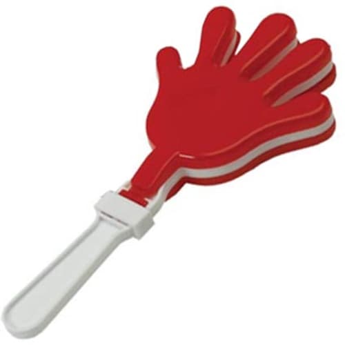 Corporate Branded Hand Clappers in Red/White with Printed Logo by Total Merchandise