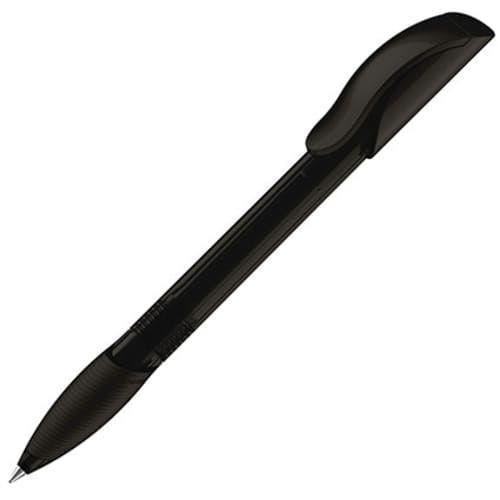 Custom Branded Hattrix Soft Clear Ballpen in Black from Total Merchandise