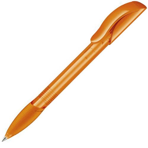 Custom Printed Hattrix Soft Clear Ballpen in Orange from Total Merchandise