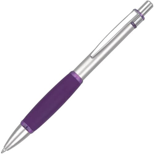 UK Printed Grip Metal Ballpens in Purple from Total Merchandise