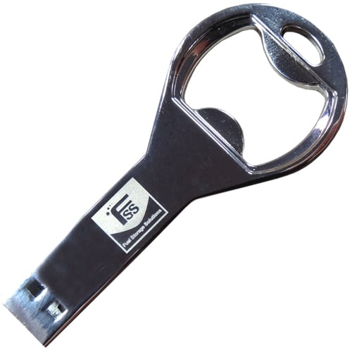 USB Key Bottle Opener Flashdrive in Silver