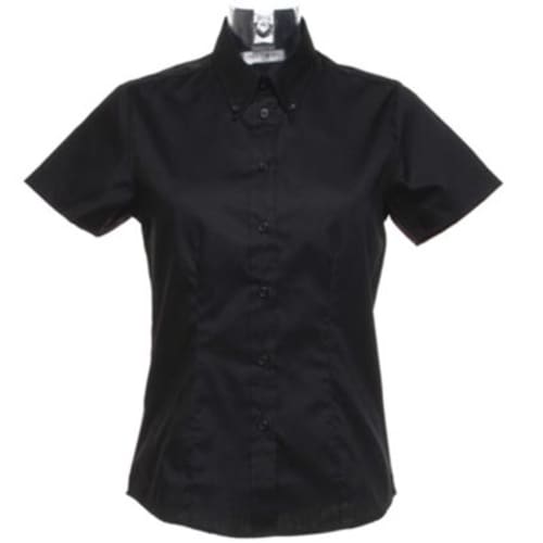 Kustom Kit Ladies Short Sleeve Shirts in Black