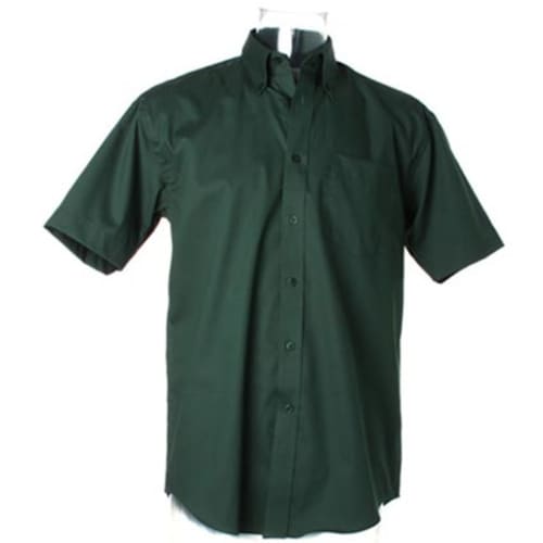 Kustom Kit Men's Short Sleeve Shirts in Bottle Green