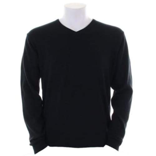 Kustom Kit Arundel Mens V Neck Sweatshirts in Black