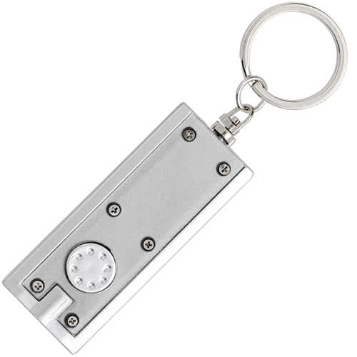 Custom branded LED Keyholder Lights in silver from Total Merchandise