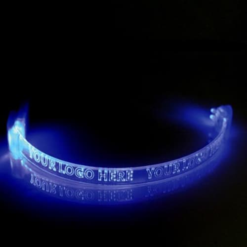 Promotional Blue LED Light Up Wristbands Engraved with Your Logo from Total Merchandise