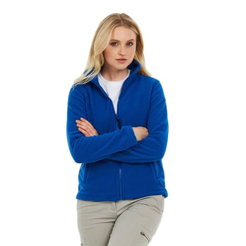 Ladies' Zipped Fleece Jackets in Royal Blue
