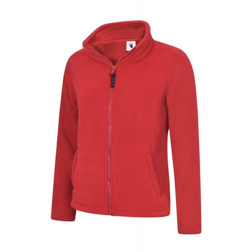 Ladies' Zipped Fleece Jackets in Red