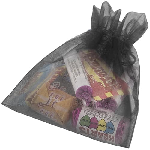 Large Organza Bags with Retro Sweets in Black