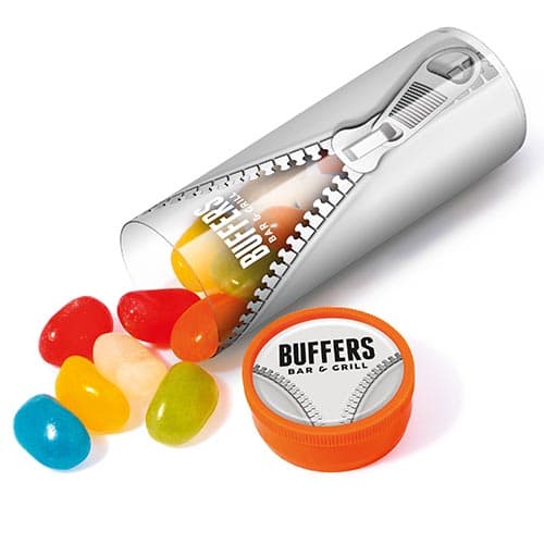 Medium Sized Promotional Tubes of Jelly Beans Printed with a Logo by Total Merchandise