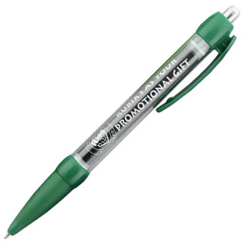 Promotional Message Banner Ballpens in Green from Total Merchandise