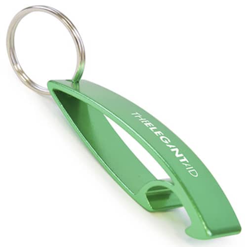 Metal Bottle Opener Keychains in Green