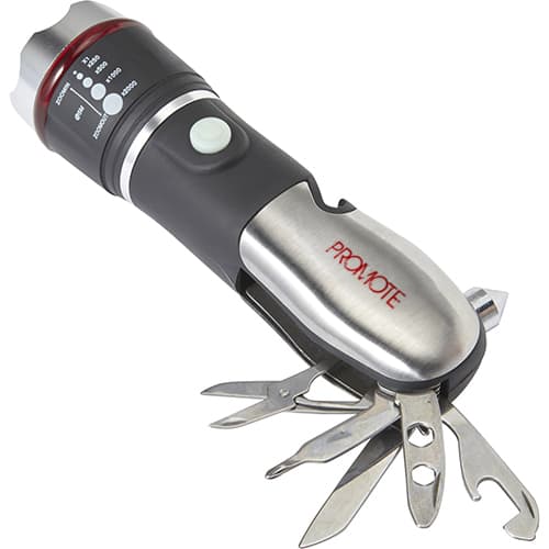 Promotional Metal Multi Tool Torches with a company logo printed to the side