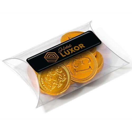 Our Mini Chocolate Coins make great promotional giveaways for Christmas!