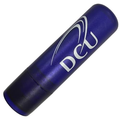 Promotional Mint Lip Balm Sticks in Frosted Blue with Printed Logo from Total Merchandise