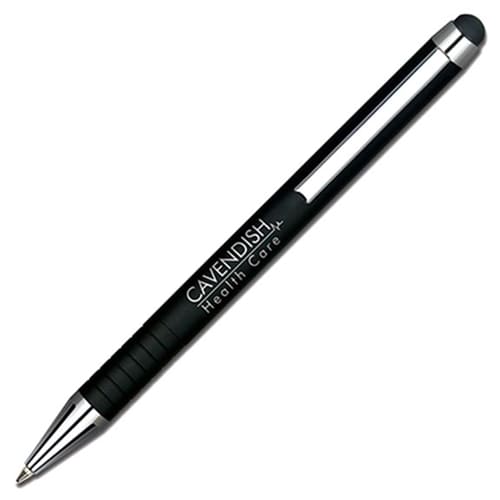 Custom branded Mirage Touch Stylus Ballpens in black from Total Merchandise