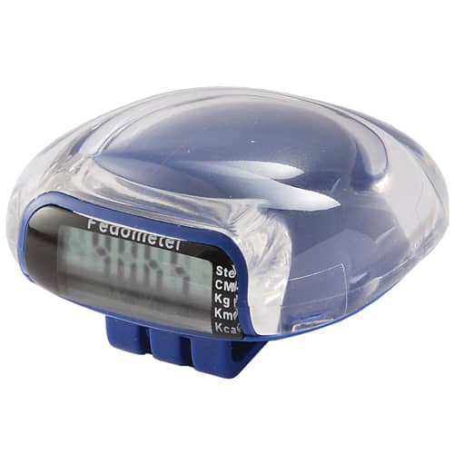 Promotional multi function pedometer in blue from Total Merchandise