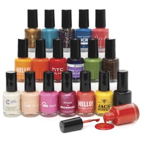 Wide Range of Colours for Promotional Nail Varnish with Printed Logos by Total Merchandise