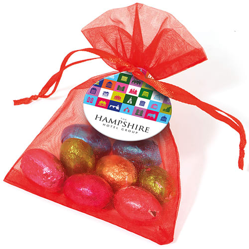 Organza Bags with Foil Chocolate Eggs