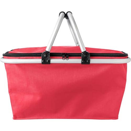 Promotional branded Picnic Basket Cooler Bags in red from Total Merchandise