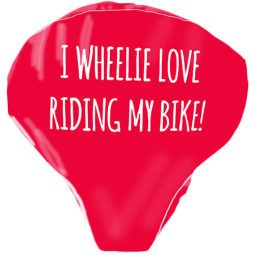 Custom Branded PVC Bike Seat Covers in Warm Red from Total Merchandise