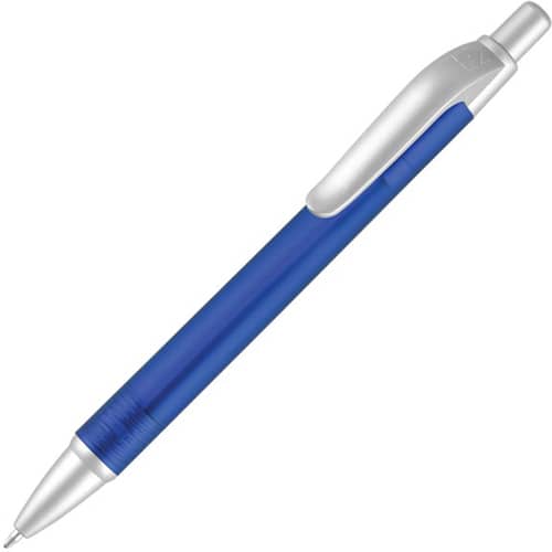 Promotional Panther Frost Ballpens in Frosted Blue Printed with a Logo by Total Merchandise