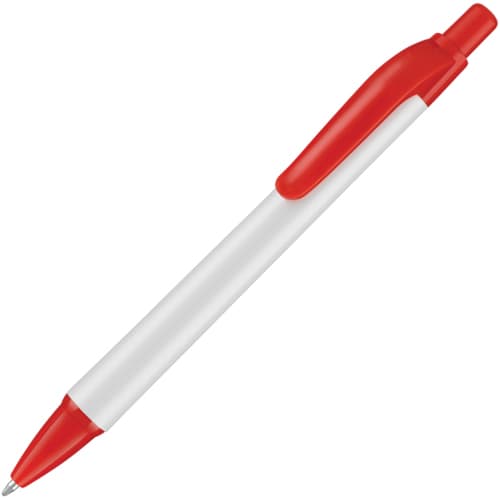 Custom Branded Panther Extra Ballpens in White/Red from Total Merchandise