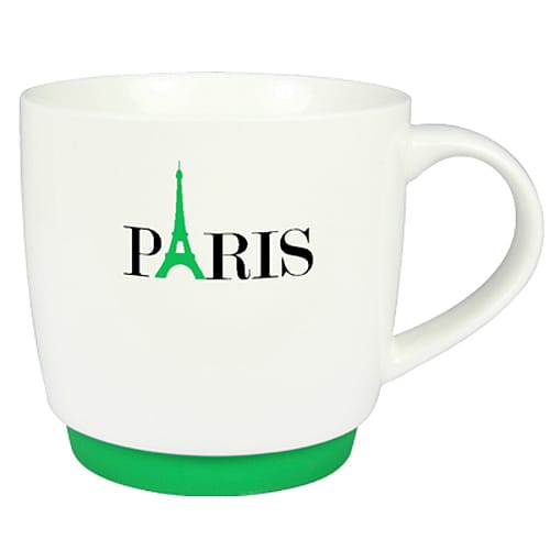 Paris Silicon Base Printed Mugs In Green From Total Merchandise