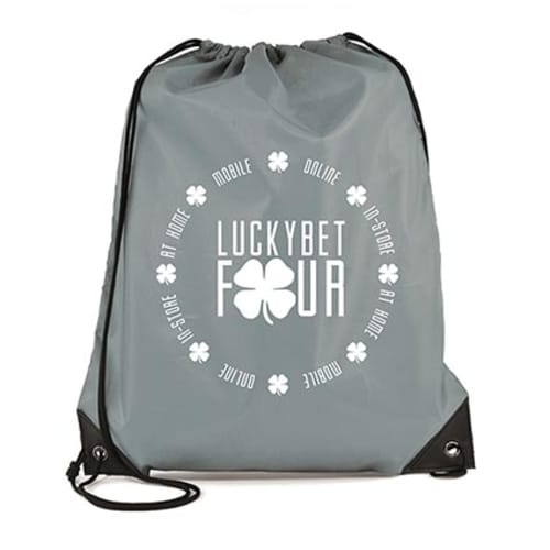 Logo printed Polyester Drawstring in grey from Total Merchandise