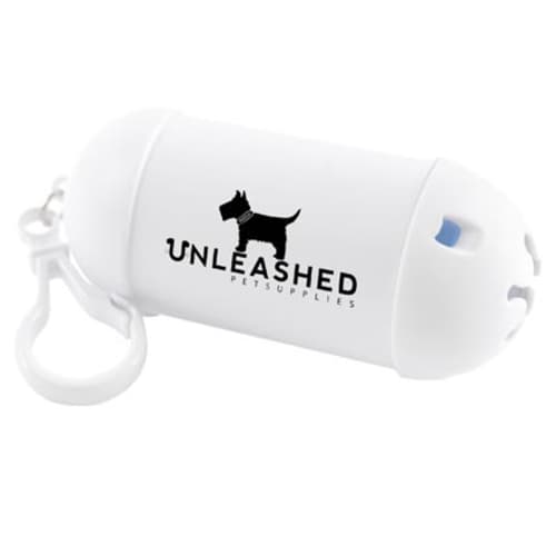 Custom printed pet waste bag holders offer an easy-wear clip that means they can be carried with you