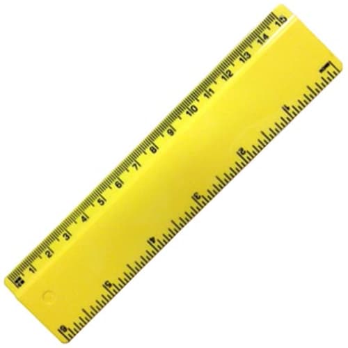 Personalised Plastic 15cm Ruler for in yellow from Total Merchandise